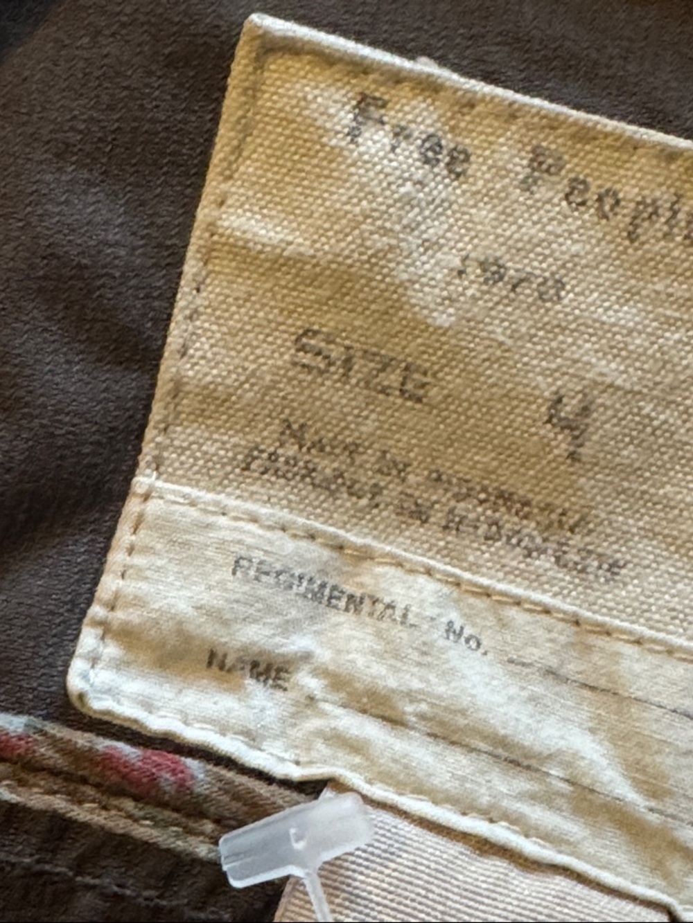 Vintage FREE PEOPLE Regimental Military Trench Jacket 4 17.5” p2p Espresso EUC - Picture 8 of 11